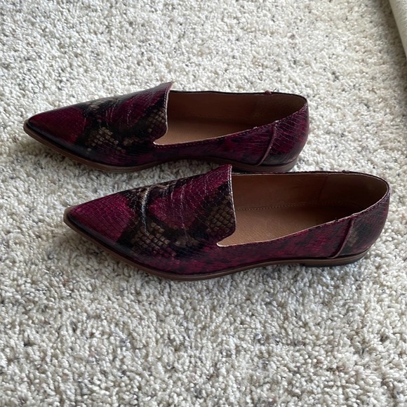 FRYE Women's Kenzie Venetian Pointed Toe Ballet Purple Snakeskin Flats Size 7M - Picture 7 of 7